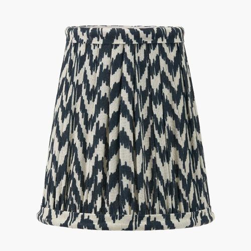 pacific lifestyle Vienna 14cm Black Chevron Tall Taper Mushroom Pleat Candle Clip Lampshade