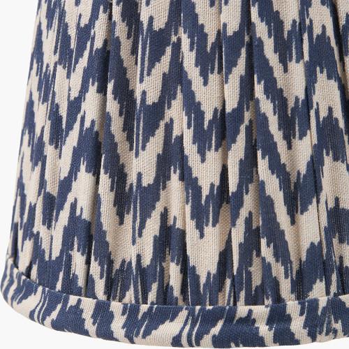 Pacific Lifestyle Vienna 14cm Blue Chevron Tall Taper Mushroom Pleat Candle Clip Lampshade
