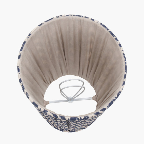 Pacific Lifestyle Vienna 14cm Blue Chevron Tall Taper Mushroom Pleat Candle Clip Lampshade
