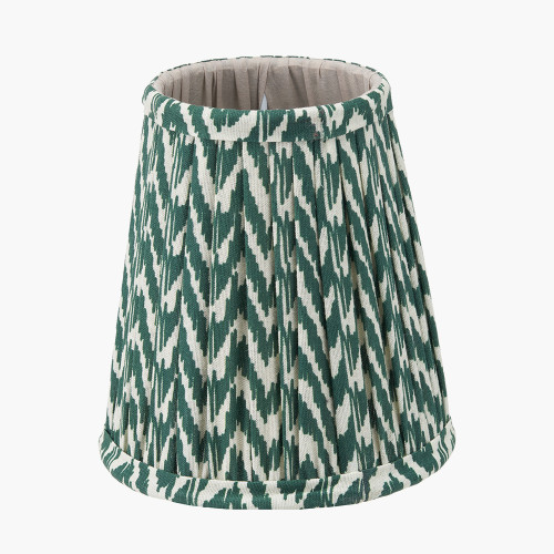 Pacific Lifestyle Vienna 14cm Forest Green Chevron Tall Taper Mushroom Pleat Candle Clip Lampshade
