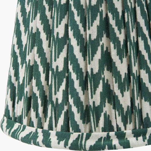 Pacific Lifestyle Vienna 14cm Forest Green Chevron Tall Taper Mushroom Pleat Candle Clip Lampshade
