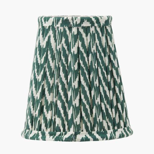 pacific lifestyle Vienna 14cm Forest Green Chevron Tall Taper Mushroom Pleat Candle Clip Lampshade