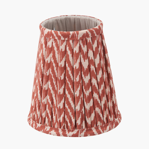 Pacific Lifestyle Vienna 14cm Red Chevron Tall Taper Mushroom Pleat Candle Clip Lampshade