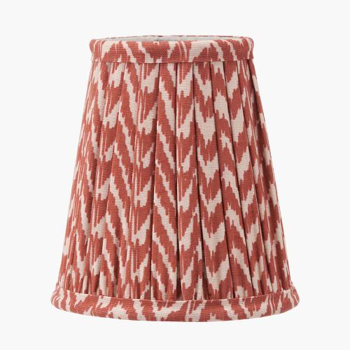 pacific lifestyle Vienna 14cm Red Chevron Tall Taper Mushroom Pleat Candle Clip Lampshade