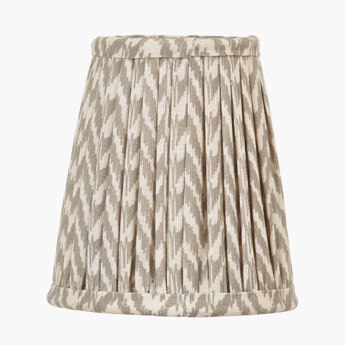 Pacific Lifestyle Vienna 14cm Taupe Chevron Tall Taper Mushroom Pleat Candle Clip Lampshade