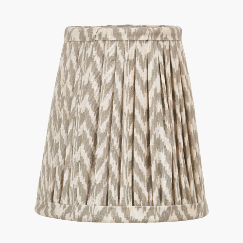 pacific lifestyle Vienna 14cm Taupe Chevron Tall Taper Mushroom Pleat Candle Clip Lampshade