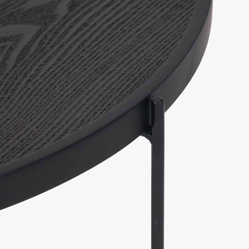 Pacific Lifestyle Voss Black Wood Veneer And Black Metal Coffee Table