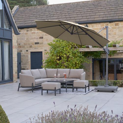 Pacific Lifestyle Voyager T1 3m Round Champagne Free Arm Parasol