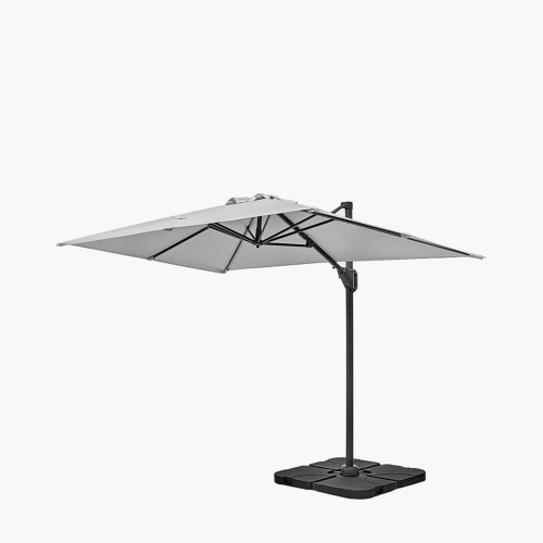 Pacific Lifestyle Voyager T1 3m X 2m Rectangular Luna Grey Free Arm Parasol