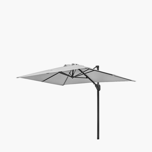 pacific lifestyle Voyager T1 3m x 2m Rectangular Luna Grey Free Arm Parasol