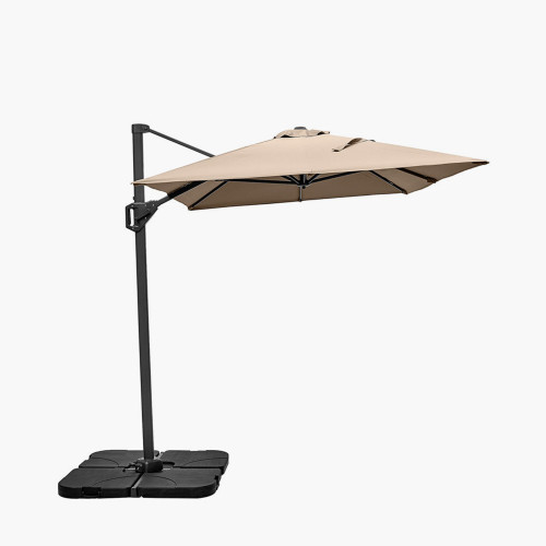 Pacific Lifestyle Voyager T1 3m X 2m Rectangular Taupe Free Arm Parasol