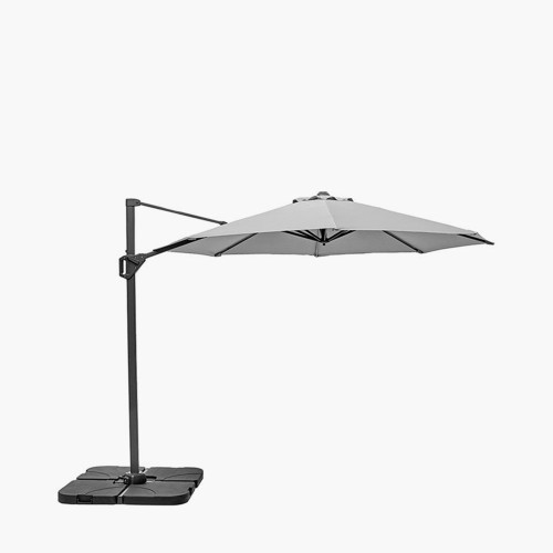 Pacific Lifestyle Voyager T2 2.7m Square Luna Grey Free Arm Parasol