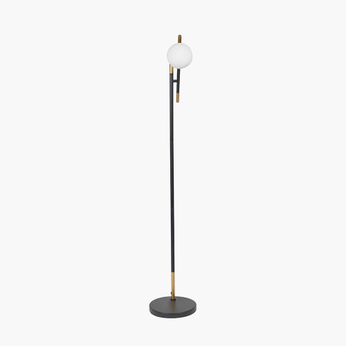 Pacific Lifestyle Wanda White Orb And Black Metal Floor Lamp