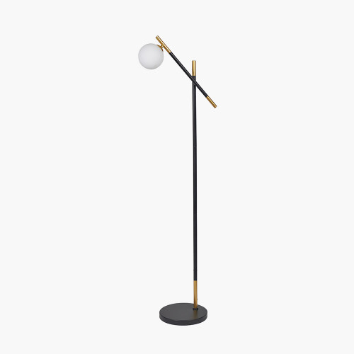 pacific lifestyle Wanda White Orb and Black Metal Floor Lamp