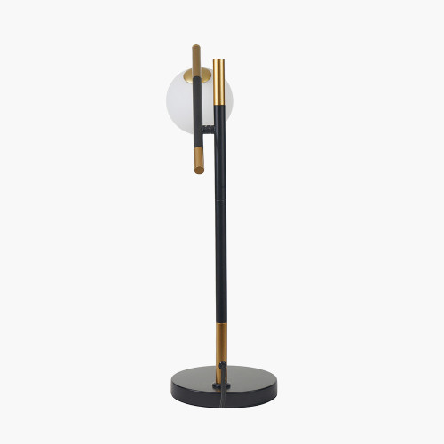 Pacific Lifestyle Wanda White Orb And Black Metal Table Lamp