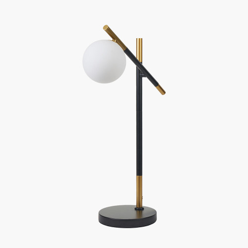 pacific lifestyle Wanda White Orb and Black Metal Table Lamp