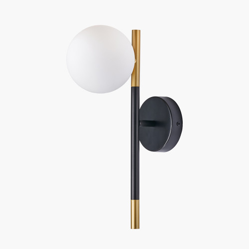 pacific lifestyle Wanda White Orb and Black Metal Wall Light
