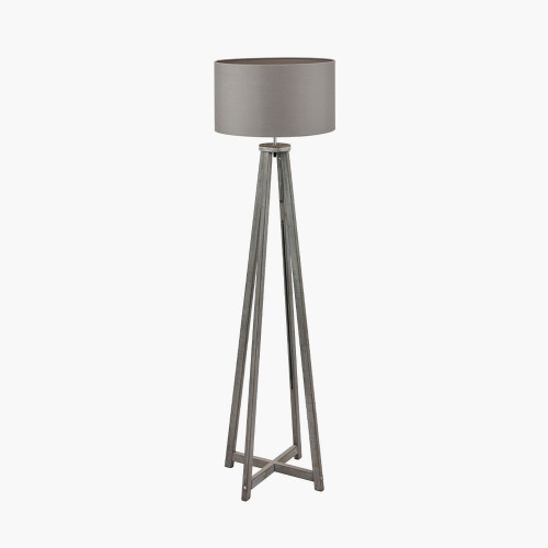 Pacific Lifestyle Whitby Grey Wash Wood Tapered 4 Post Floor Lamp Base