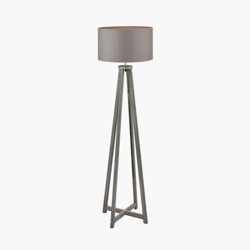 Pacific Lifestyle Whitby Grey Wash Wood Tapered 4 Post Floor Lamp Base
