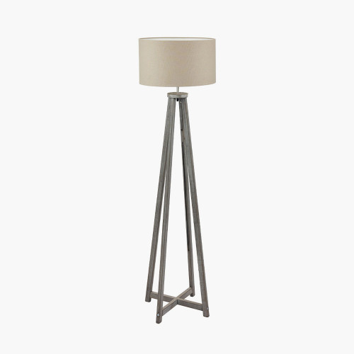 Pacific Lifestyle Whitby Grey Wash Wood Tapered 4 Post Floor Lamp Base