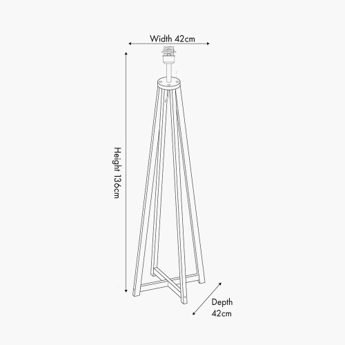 Pacific Lifestyle Whitby Matt Black Wood Tapered 4 Post Floor Lamp Base
