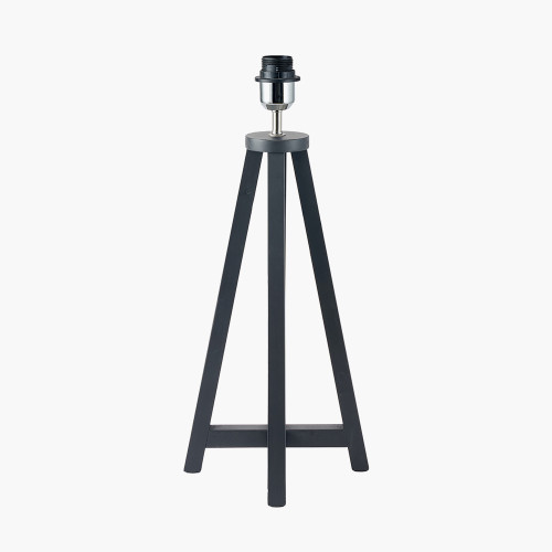 Pacific Lifestyle Whitby Matt Black Wood Tapered 4 Post Table Lamp Base With Lino 35cm White Self Lined Linen Cylinder Lampshade