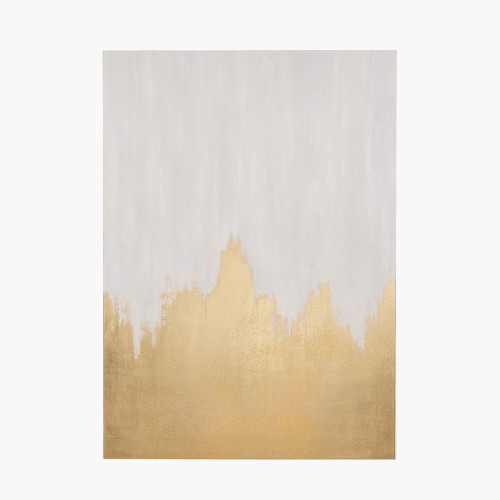 pacific lifestyle White and Gold Abstract Frameless Canvas