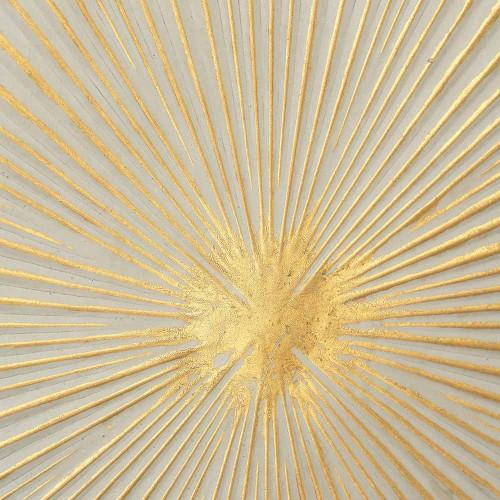 Pacific Lifestyle White And Gold Metal Sunburst Wall Art
