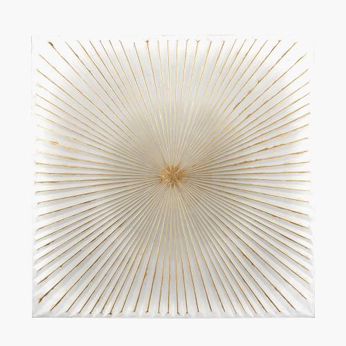 pacific lifestyle White and Gold Metal Sunburst Wall Art