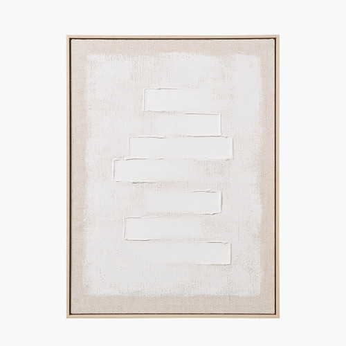 pacific lifestyle White and Natural Textured Canvas with Natural Frame