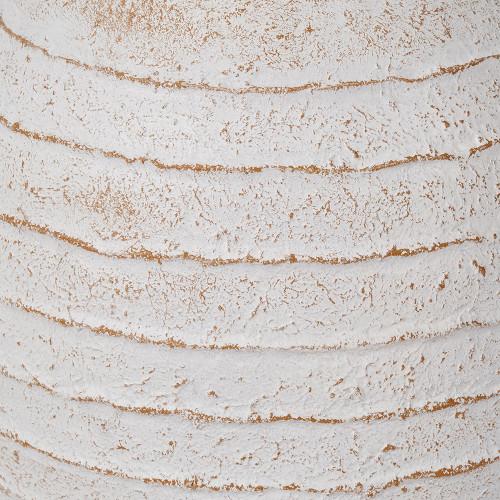 Pacific Lifestyle White Wash Fibrestone Decorative Ribbed Vase