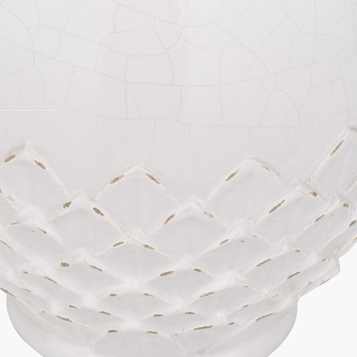 Pacific Lifestyle Willow White Leaf Detail Stoneware Vase