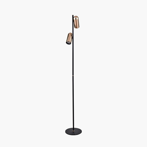 Pacific Lifestyle Xena Black And Rose Gold Metal LED Floor Lamp