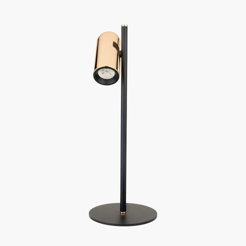 Pacific Lifestyle Xena Black And Rose Gold Metal LED Table Lamp