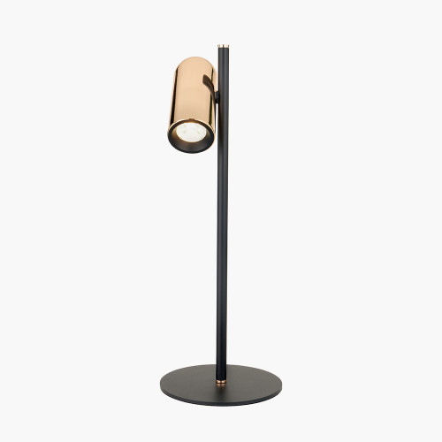 Pacific Lifestyle Xena Black And Rose Gold Metal LED Table Lamp