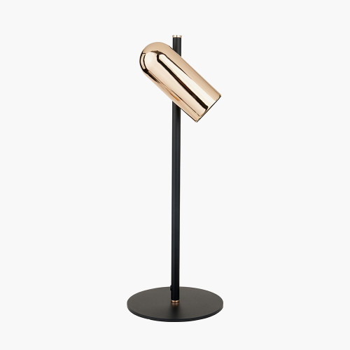 Pacific Lifestyle Xena Black And Rose Gold Metal LED Table Lamp