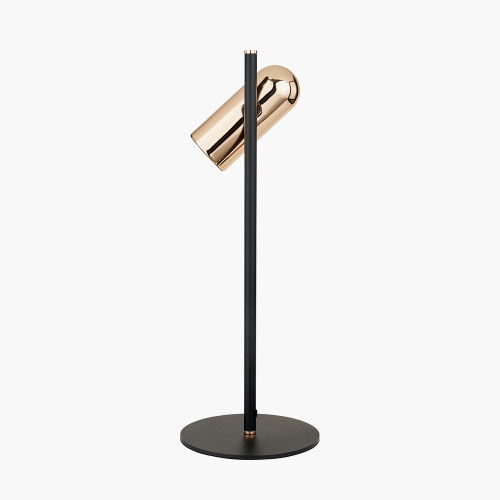 pacific lifestyle Xena Black and Rose Gold Metal LED Table Lamp