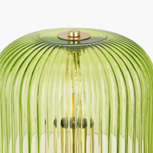 Pacific Lifestyle Zandra Spring Green Ribbed Glass Table Lamp