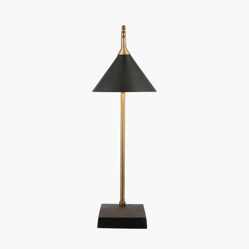 Pacific Lifestyle Zeta Matt Black And Antique Brass Table Lamp