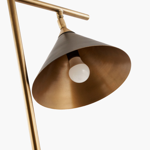 Pacific Lifestyle Zeta Matt Black And Antique Brass Table Lamp