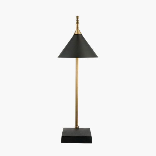 pacific lifestyle Zeta Matt Black and Antique Brass Table Lamp