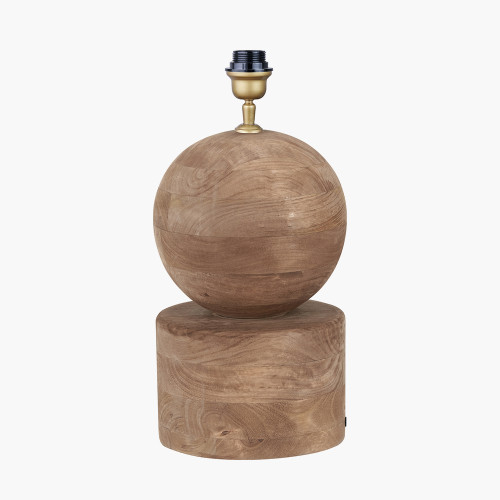 Pacific Lifestyle Ziva Antique Brown Round Wood Table Lamp Base