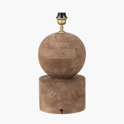 Pacific Lifestyle Ziva Antique Brown Round Wood Table Lamp Base