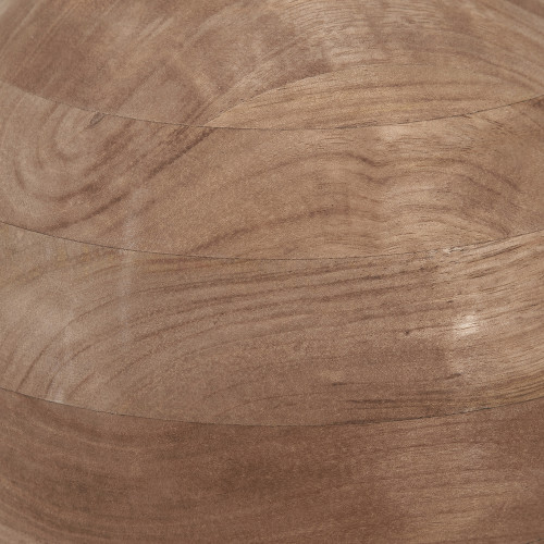 Pacific Lifestyle Ziva Antique Brown Round Wood Table Lamp Base With Edward 45cm Natural Linen Cylinder Lampshade