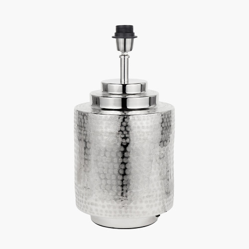Pacific Lifestyle Zuri Shiny Silver Metal Pot Table Lamp Base