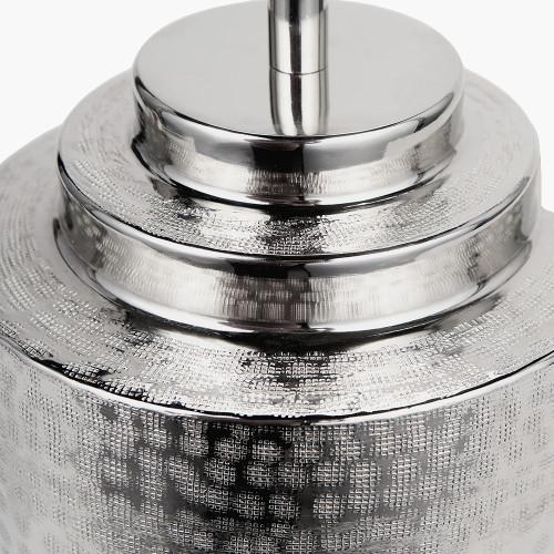 Pacific Lifestyle Zuri Shiny Silver Metal Pot Table Lamp Base