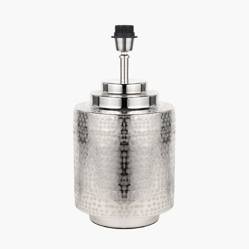 pacific lifestyle Zuri Shiny Silver Metal Pot Table Lamp Base