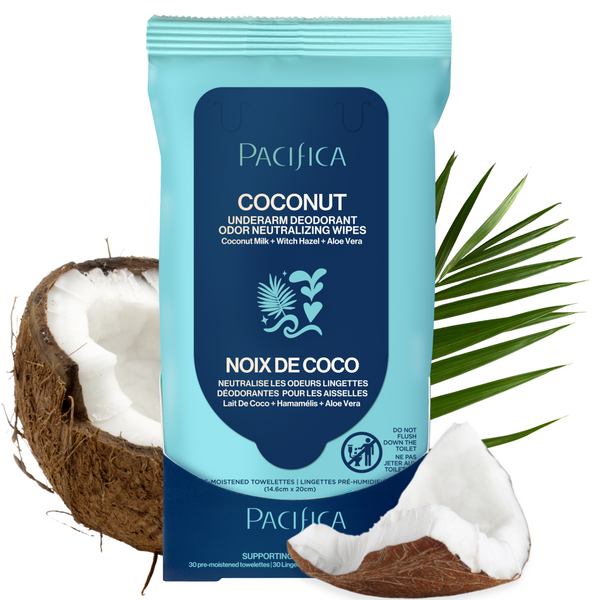 Pacifica Coconut Milk & Essential Oils Underarm Deodorant Wipes