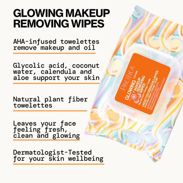 Pacifica Glowing Glycolic Acid Orange & Vanilla Makeup Removing Wipes