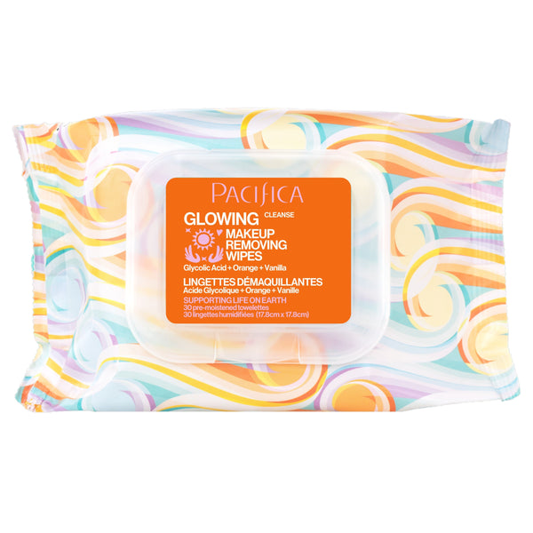 pacifica Glowing Glycolic Acid Orange & Vanilla Makeup Removing Wipes